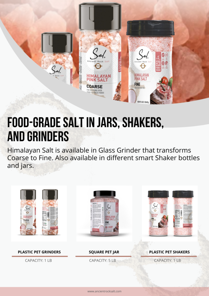 Rock salt and Gourmet salt packaging